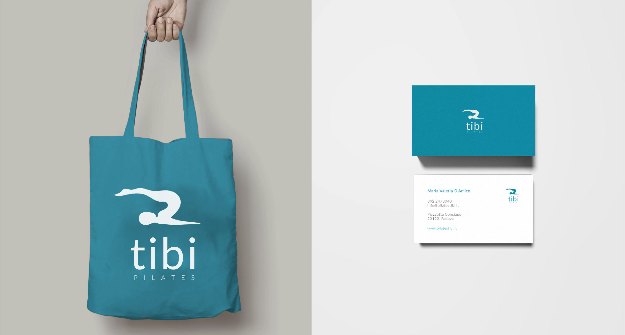 Pilates Tibi communication project by Francesco Belloli Designer Vicenza - bag and business card