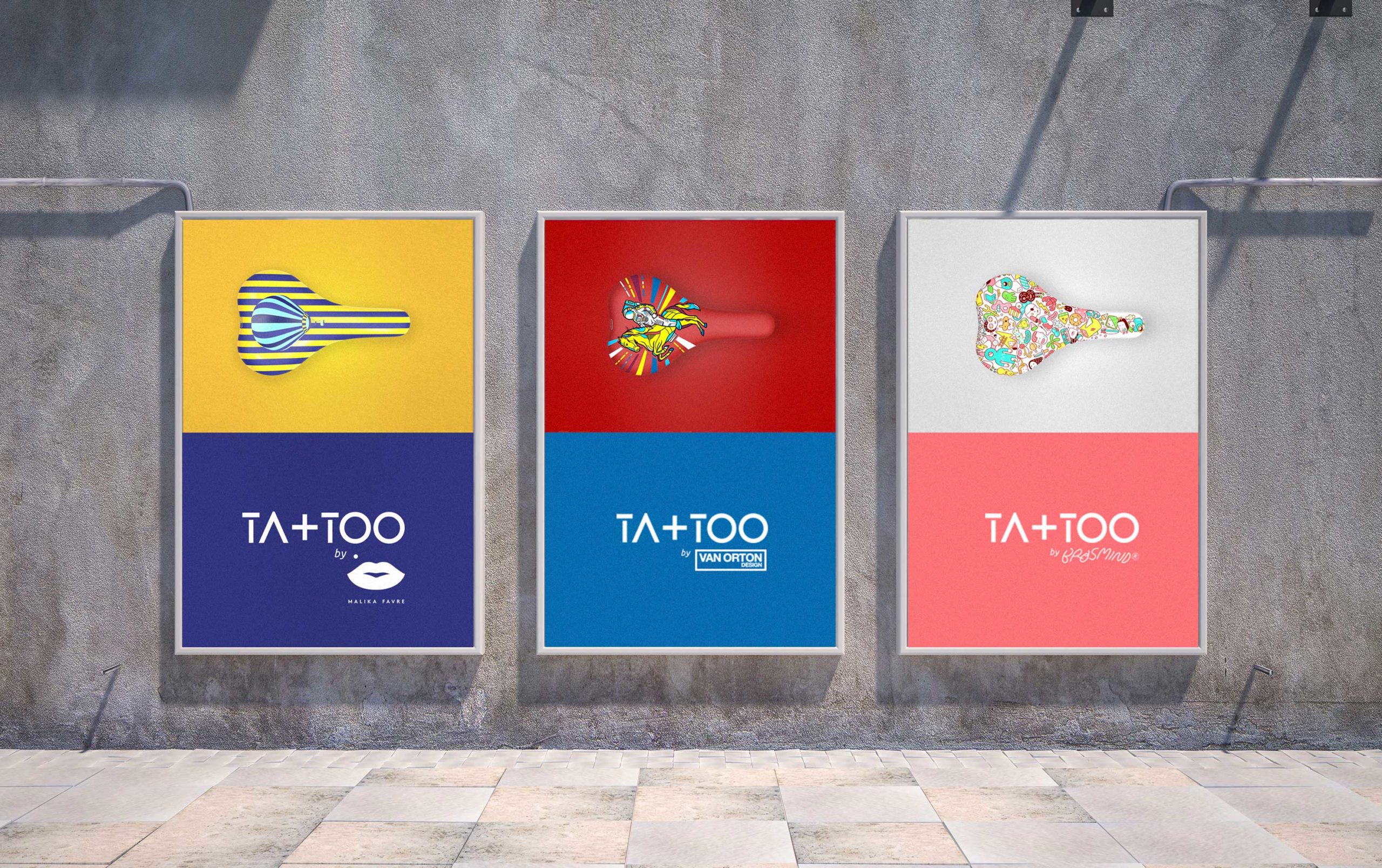 TA+TOO bike saddle communication project by Francesco Belloli Designer Vicenza - wallboard advertising