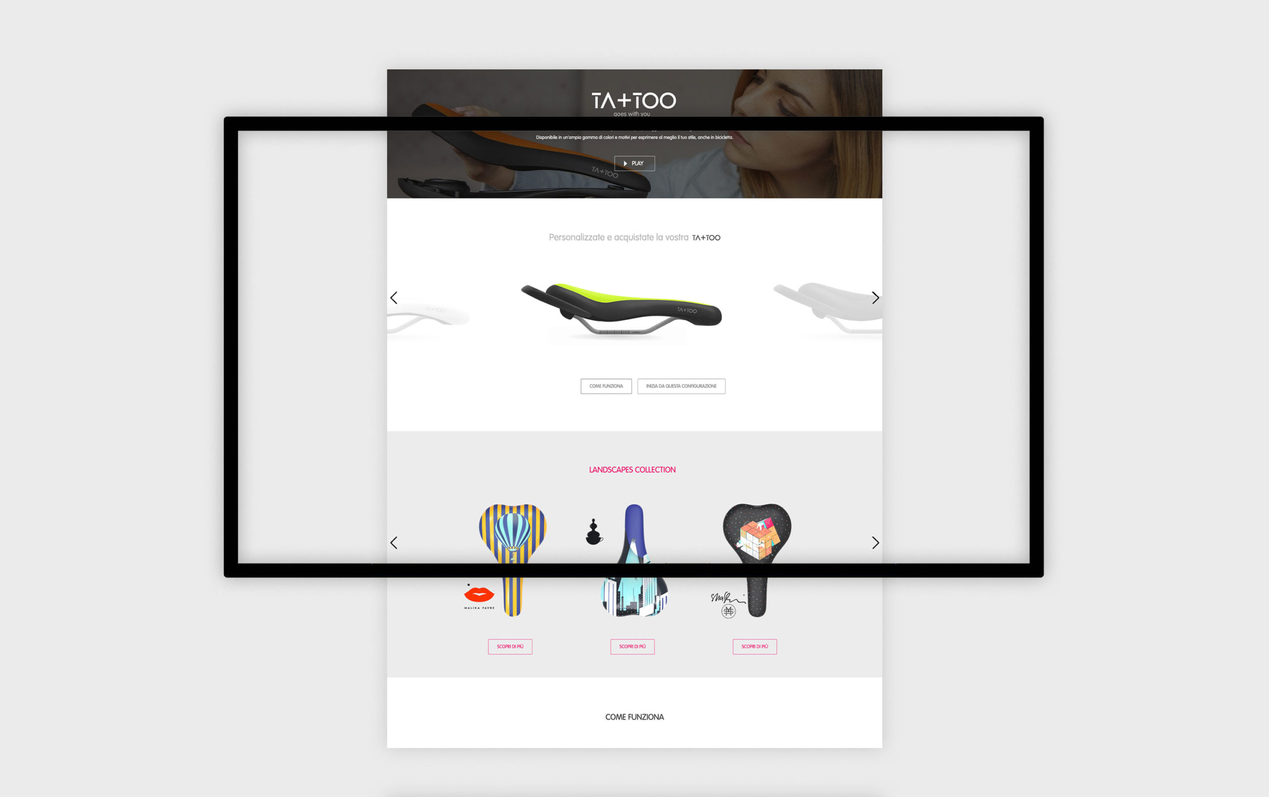 TA+TOO bike saddle communication project by Francesco Belloli Designer Vicenza - website