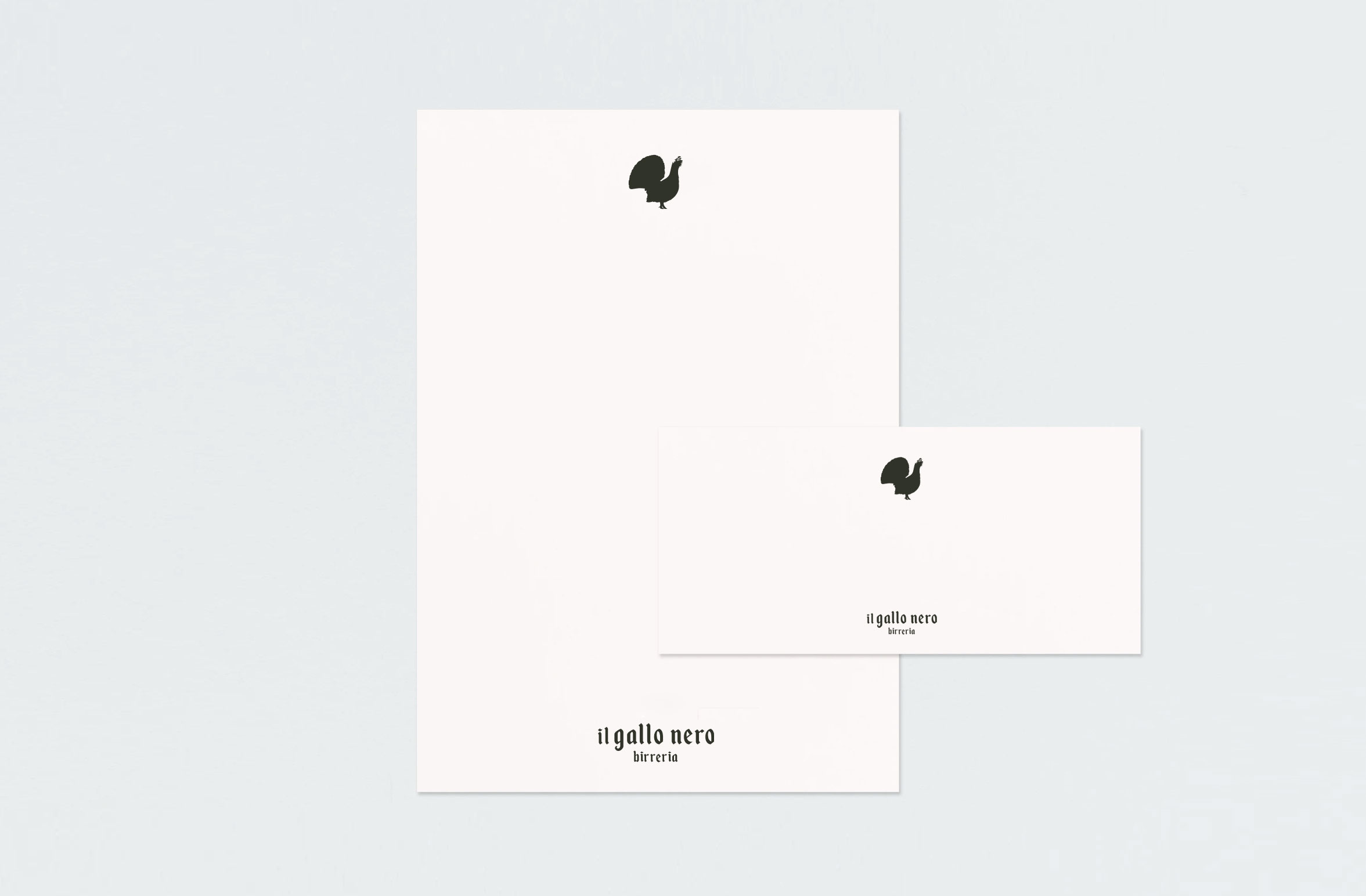 Il gallo nero birreria identity project by Francesco Belloli Designer Vicenza - a4 and letterhead